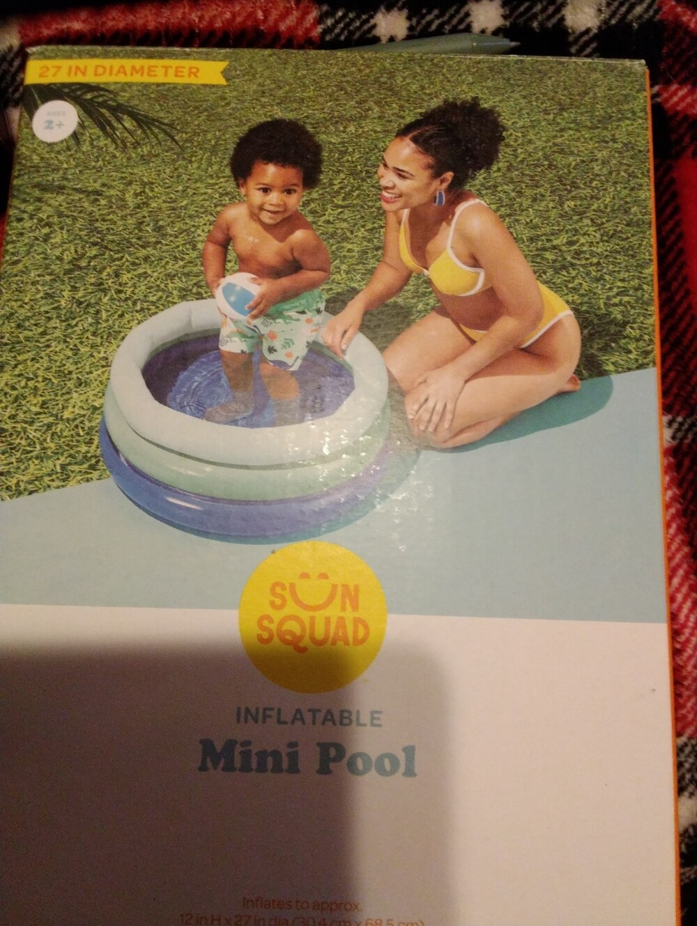 Sun Squad Inflatable Mini Pool - Blue & Light Gray